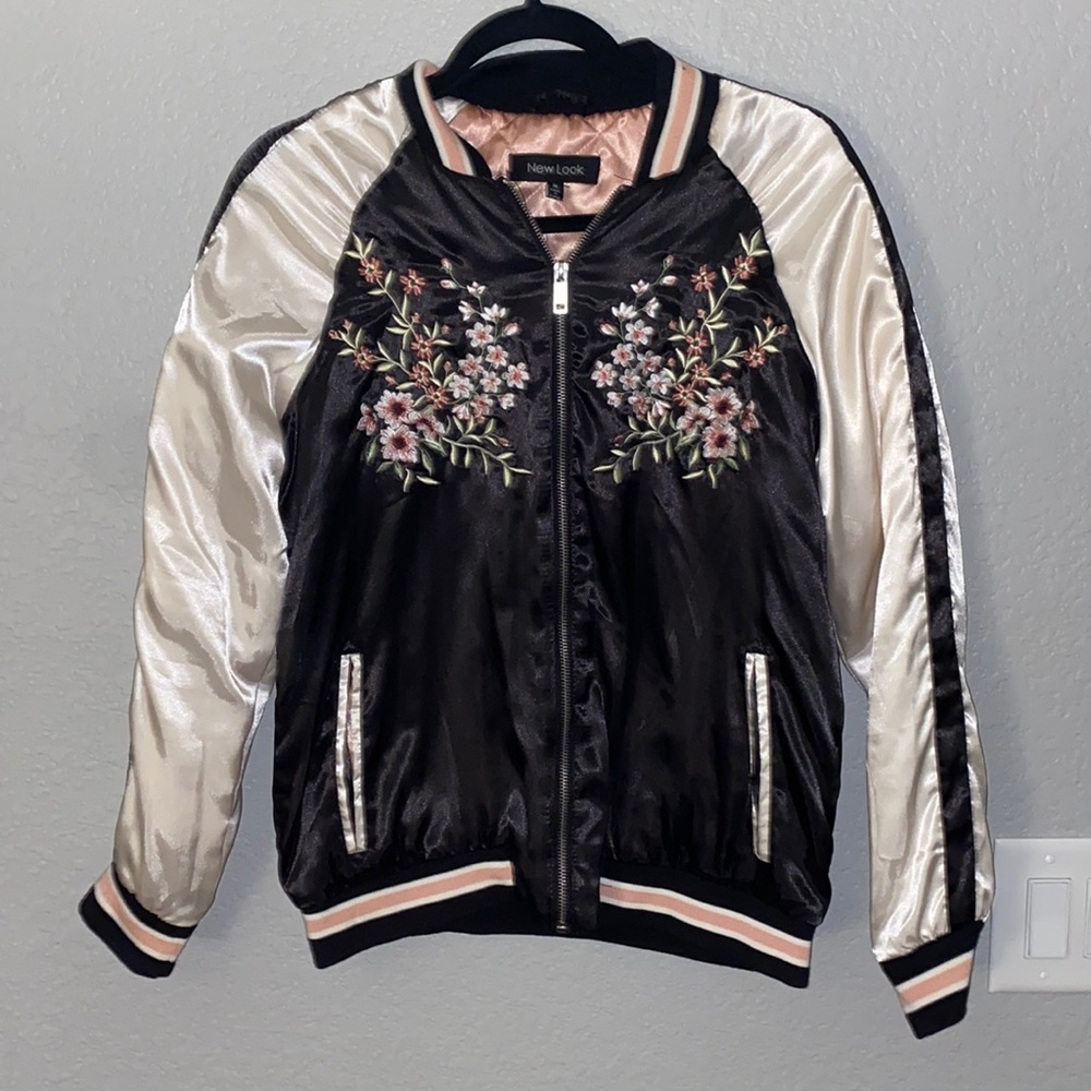 Floral Satin Bomber